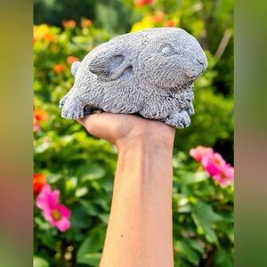 Precious Concrete Bunny Statue